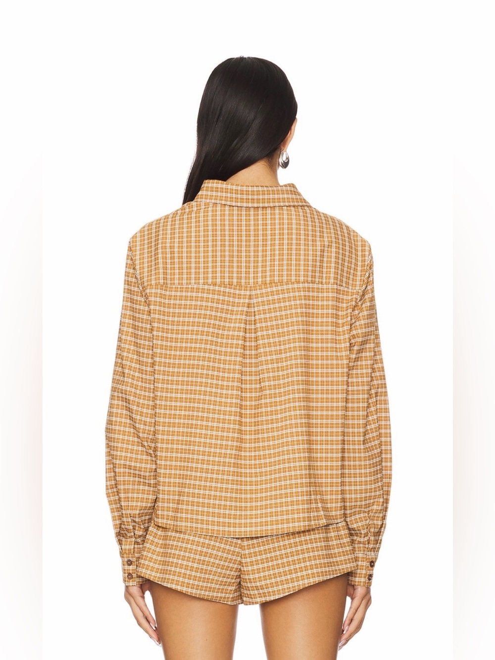 Worn once* Lioness Mustard Plaid Button-Down Shirt- REVOLVE - Picture 2 of 9